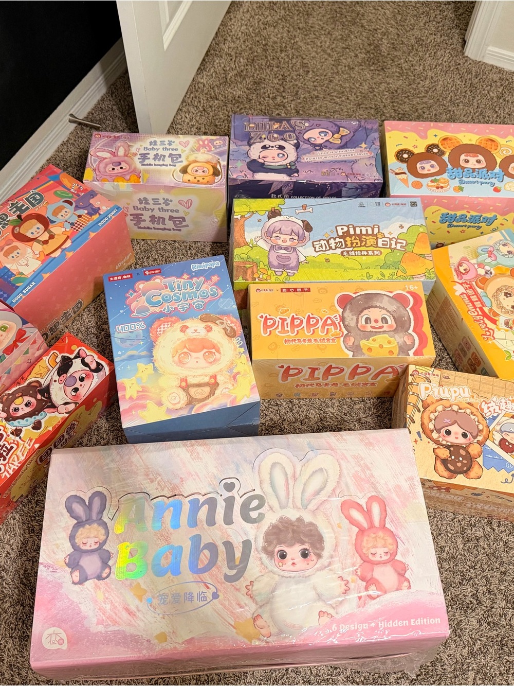 Annie Baby Plush Surprise Set - Pink Bunny Edition